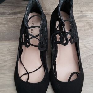 Black lace up heels